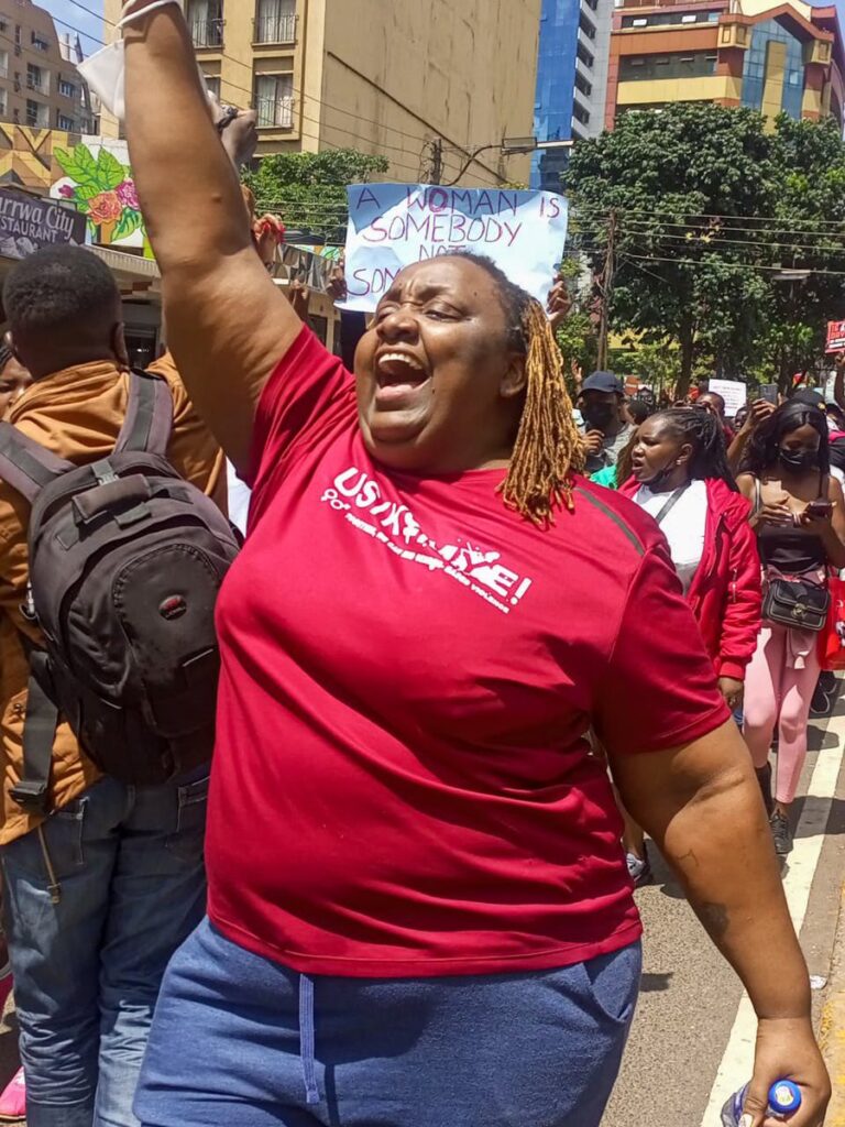 Njeri Wa Migwi leading the charge during a national campaign to end Gender-Based Violence (GBV). PHOTO/Njeri Wa Migwi/X