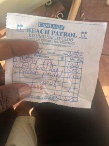 Cash sale receipt without ETR issued by a customer in Kisumu county 