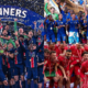 The images show football moments in 2025 where PSG won 6 trophies including the champions League, Chelsea won FIFA Club World Cup and Liverpool won the Premier League