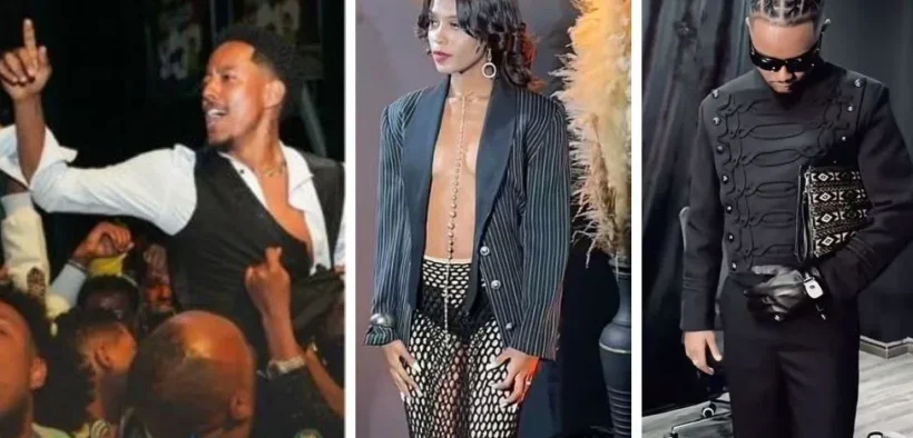 Adonay Berhane (L), Wongelawit Gebre Endrias (C) and Yohannes Mekonnen (R) were arrested because of their clothing [@Krinfud / Instagram ; @Evan / TikTok ; @Jahnny / TikTok ; BBC]