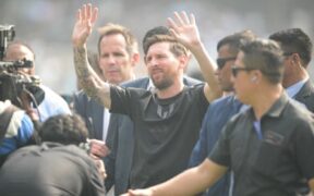 Messi at Kolkata Stadium. PHOTO/Guardian