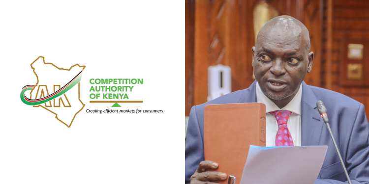 Collage of CAK logo and Director of CAK David Kemei during the swearing in ceremony. PHOTO/Courtesy