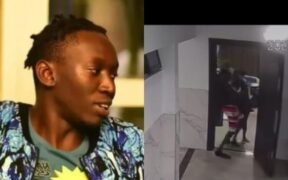 A photo collage of Festus Oromo and a CCTV footgae showing the last moments. PHOTO/Citizen TV Screengrab.