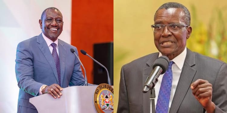 A photo collage of President William Ruto and UGM Party leader David Maraga