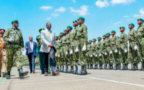 A photo of president ruto inspecting NYS parade in the past.