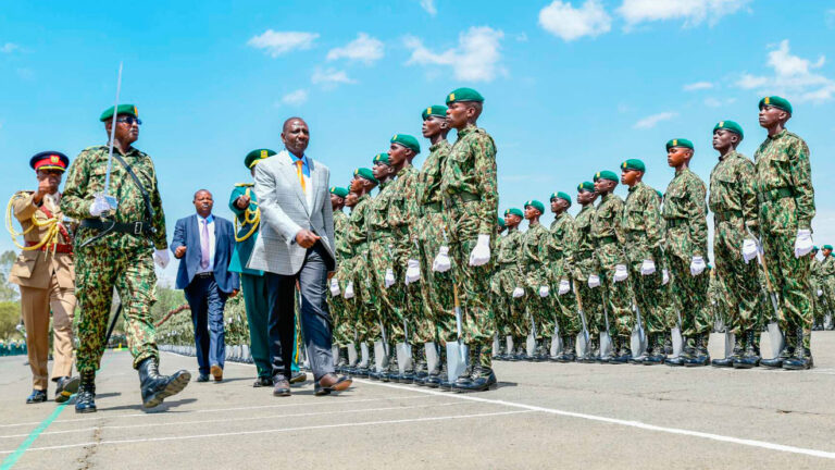 A photo of president ruto inspecting NYS parade in the past.