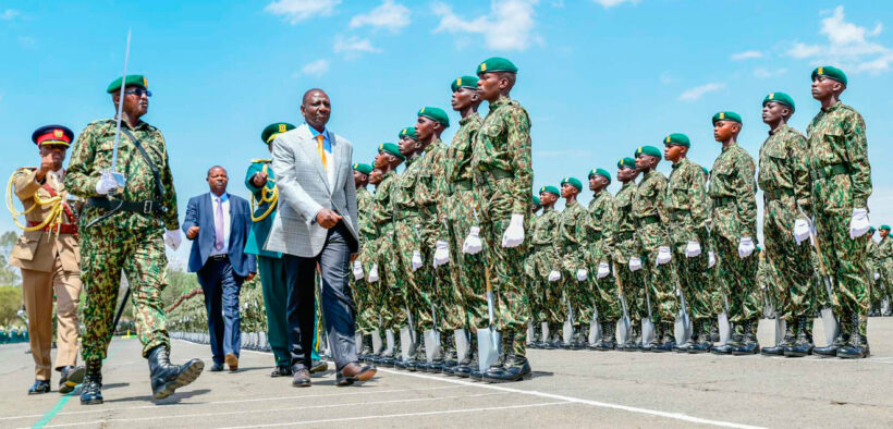A photo of president ruto inspecting NYS parade in the past.