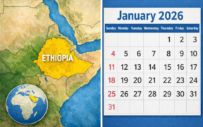 A photo collage of Ethiopia position on the map and a January 2026 calendar. PHOTO/ChatGpt.