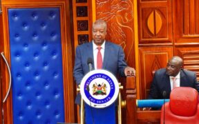 Governor Amos Nyaribo appears before the senate for his first hearing after the impeachment Photo/Senate Kenya