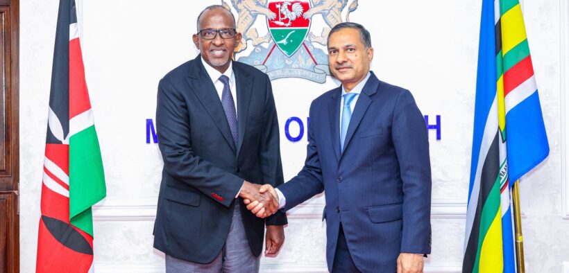 Health Cabinet Secretary Hon Aden Duale(left) with the High Commissioner of India to Kenya, Dr Adarsh Swaika, after a meeting in preparation for the WHO Traditional Medicine Global Summit. PHOTO/Ministry of Health/X