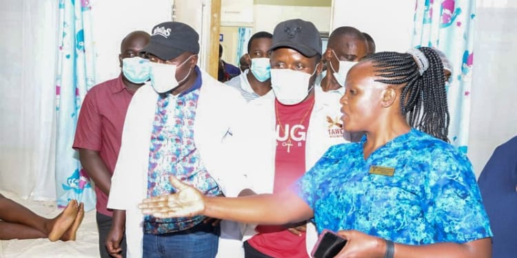 Trans-Nzoia Governor George Natenbeya at Wamalwa Kijana Hospital on December 24, 2025. PHOTO/Natembeya X. 