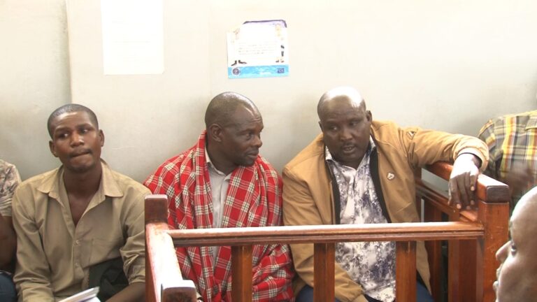 Lolgorian MCA Michael Seme(M) alongside the other suspects. PHOTO/People Daily