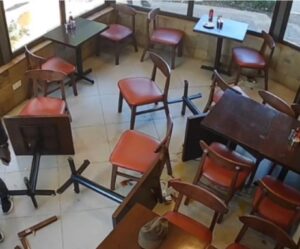 The footage captured the aftermath of the incident