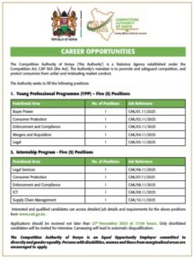A notice from Competition Authority of KenyaPHOTO/MyGov