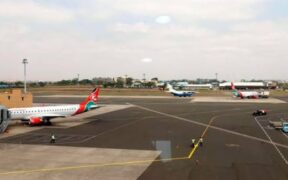 Planes on the runway at Jomo Kenyatta International Airport (JKIA), East Africa’s biggest airport, in Nairobi. FILE PHOTO | NMG