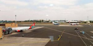 Planes on the runway at Jomo Kenyatta International Airport (JKIA), East Africa’s biggest airport, in Nairobi. FILE PHOTO | NMG