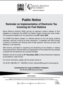 KRA public notice on December 2, 2025. PHOTO/MyGov