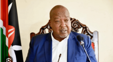 Governor Amos Nyaribo speaking at past event. PHOTO/W