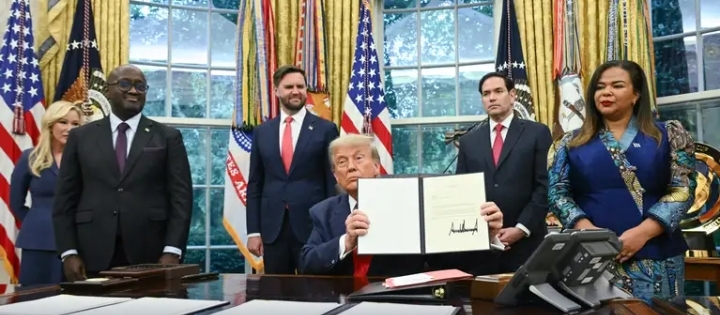 Donald Trump and other top officials at past White House event. PHOTO/W