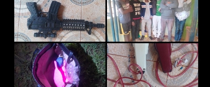 Toy gun, six suspects among other valuables. PHOTO/DCI X