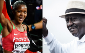 Collage of Faith Kipyegon and Raila Odinga. PHOTO/File