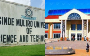 Collage of Masinde Muliro University sign board and structure. PHOTO/File