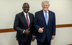 Kenya's President William Ruto poses for a photo with U.S President Donald Trump. PHOTO/PCS.