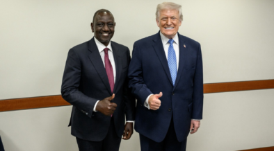 Kenya's President William Ruto poses for a photo with U.S President Donald Trump. PHOTO/PCS.