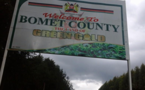 A signboard welcoming travellers to Bomet County.