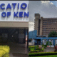 A collage photo of KNH and Communications Authority of Kenya headquarters in Nairobi