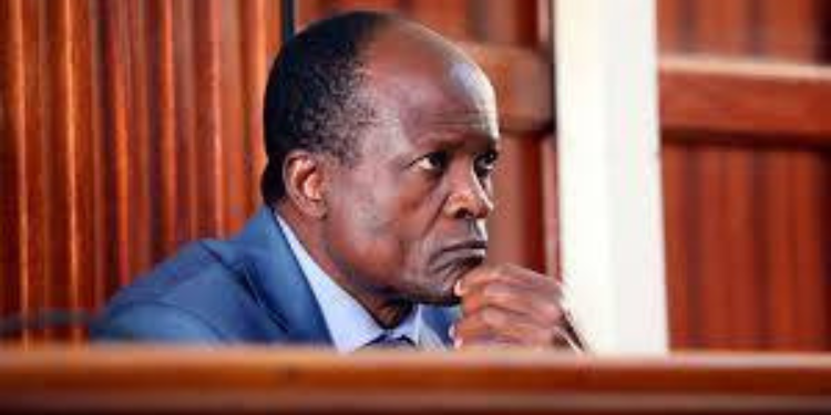 A picture of Obado in last court hearing involving corruption related cases