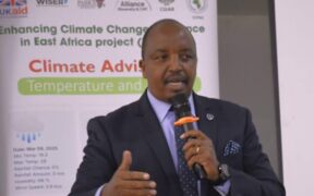 Kenya Met Boss Edward Muriuki speaking at past event. PHOTO/NA