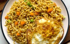 A photo of a plate of indomie noodles. PHOTO/Courtesy