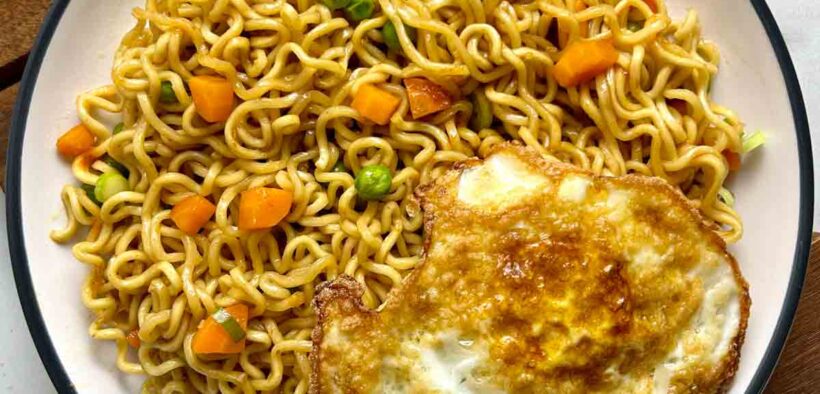 A photo of a plate of indomie noodles. PHOTO/Courtesy