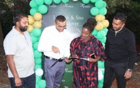 From Left to Right - Amit Bhanderi,Site manager, Yogesh Kerai, Director, Vinay Varsani project manager,Canton Building & Construction Limited,(C)Njeri Gakunju, developer 37 by Ineza, Tofauti lifestyle ltd.