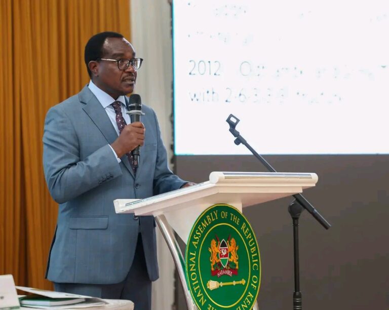 Cabinet secretary for education Migos Ogamba appearing before the MPs in Naivasha on January 28, 2026. Photo/Parliament of Kenya/FB