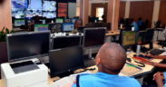 Surveillance Operators at the Integrated Command Communication Control Center at Jogoo House in Nairobi. Photo credit/Nation Media Group