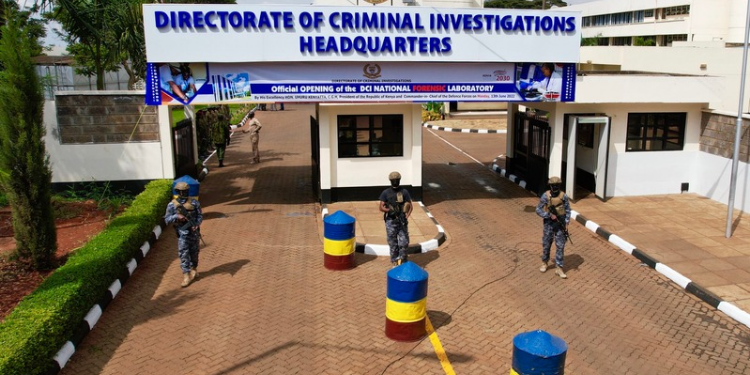 The image shows DCI Headquarters in Kiambu Kenya