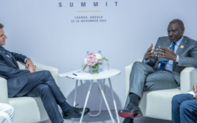 President Emmanuel Macron pictured together with President Ruto during Union-European Union Summit held in Luanda,Angola PHOTO/President Ruto/X