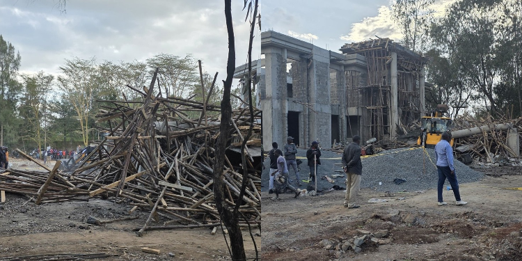 Photos of the building which collapsed in Karen on Saturday, January 10, 2025. PHOTO/UGC. SAKAJA