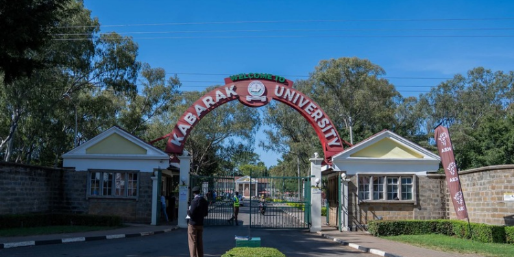 The image shows Kabarak University main campus entrance Image/KU/FB
