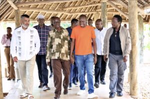 A Section of ODM Members Led By The Party Leader Oburu Oginga in Mombasa. PHOTO/ File