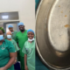 A Photo Collage of KNH Doctors and Peanut Particles Extracted From An Infant's Lungs. PHOTO/ File