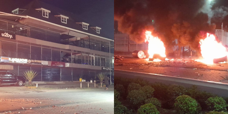 Governor Wamatang'is business premises has been demolished and burned down as seen in the image PHOTO/GK/X