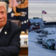 A Photo Collage of U.S President Donald Trump and A Section of Greenland Covered With Ice. PHOTO/ File