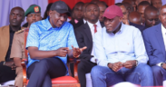 Governor Sakaja pictured with President Ruto during the NYOTA disbursement ceremony at Kasarani Sports Centre Image/Sakaja/X