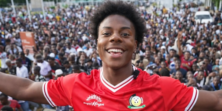 Ishowspeed while visiting UpperHill Highschool in Nairobi Image/Irl/Acc