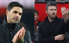 Collage photo of Arsenal's manager Mikel Arteta and the Manchester United's Interim manager Michael Carrick Image/Files