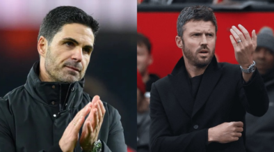Collage photo of Arsenal's manager Mikel Arteta and the Manchester United's Interim manager Michael Carrick Image/Files