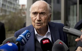 Former FIFA president Sepp Blatter in Muttenz near Basel, Switzerland in March 2025.Sathiri Kelpa / Anadolu via Getty Images